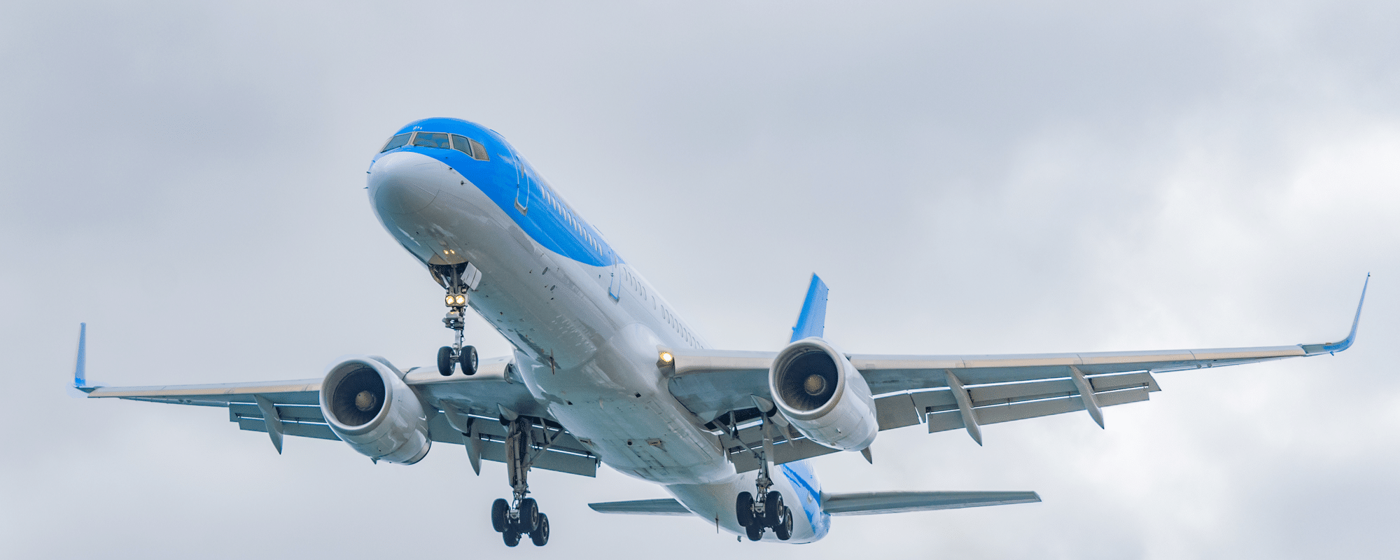 Un avion blanc et bleu