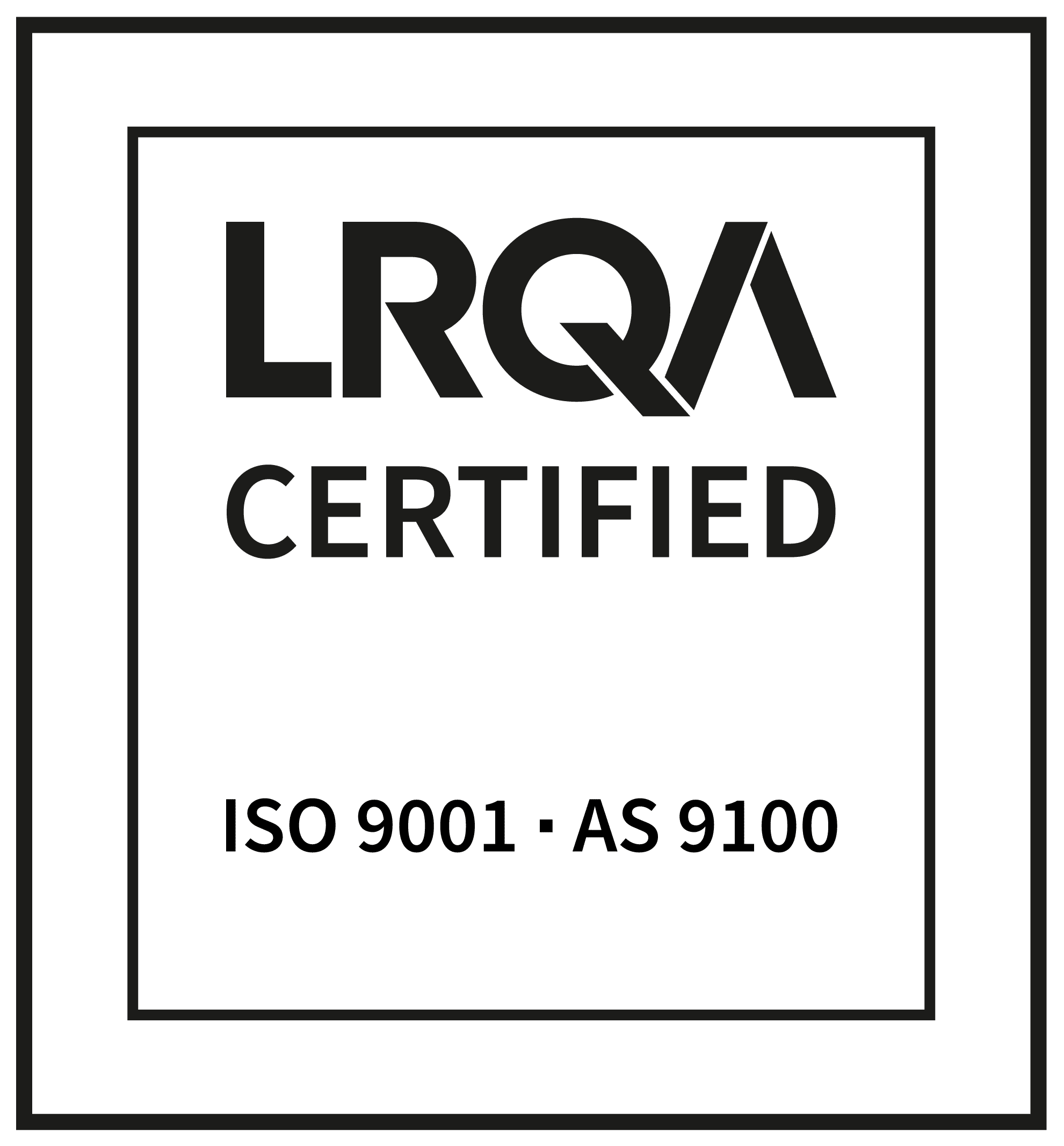 Le logo LRQA ISO9001 et AS9100