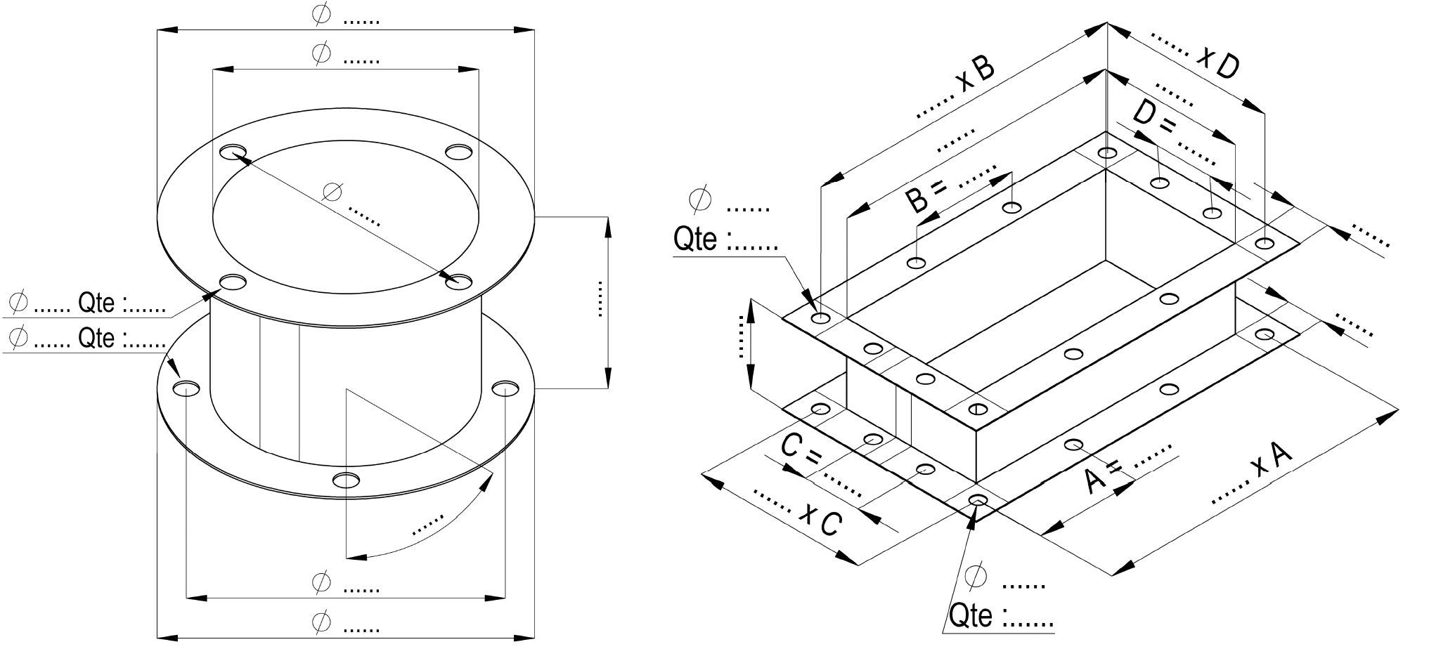 Un croquis représentant deux manchettes