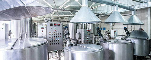 Vats in a food factory