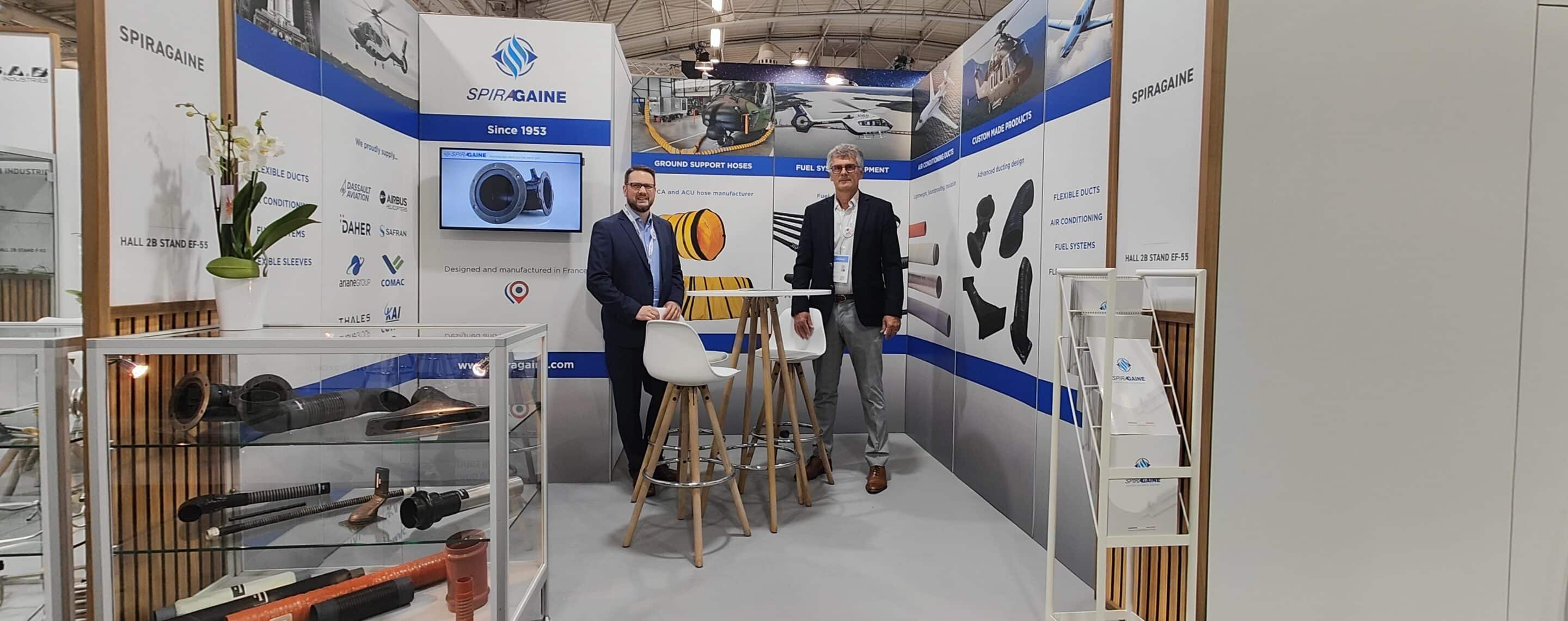 Le stand de l'entreprise SPIRAGAINE au salon du bourget