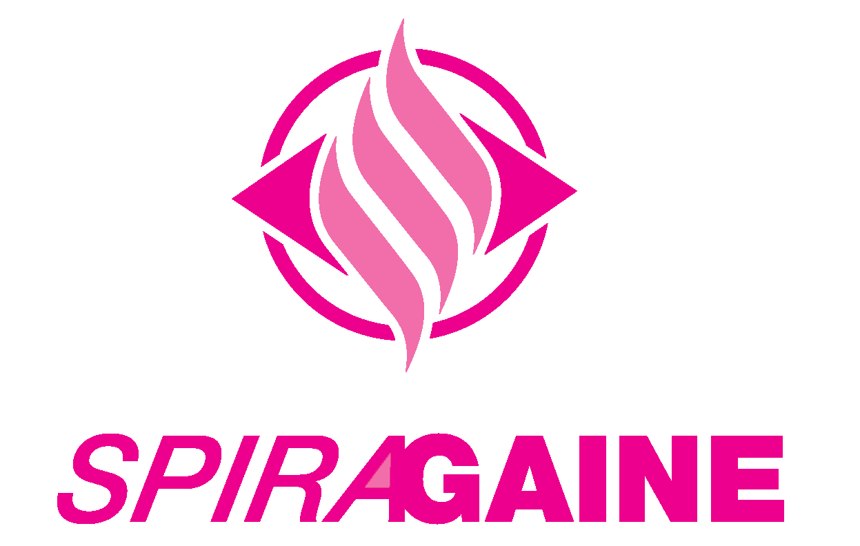 Le logo de Spiragaine rose